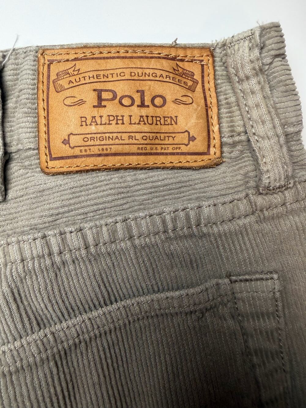 Ralph Lauren Polo Cords Men's Size 36x32 Corduroy Jeans Pants Putty Taupe